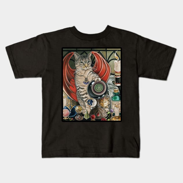 The Witch's Cat Kids T-Shirt by Nat Ewert Art